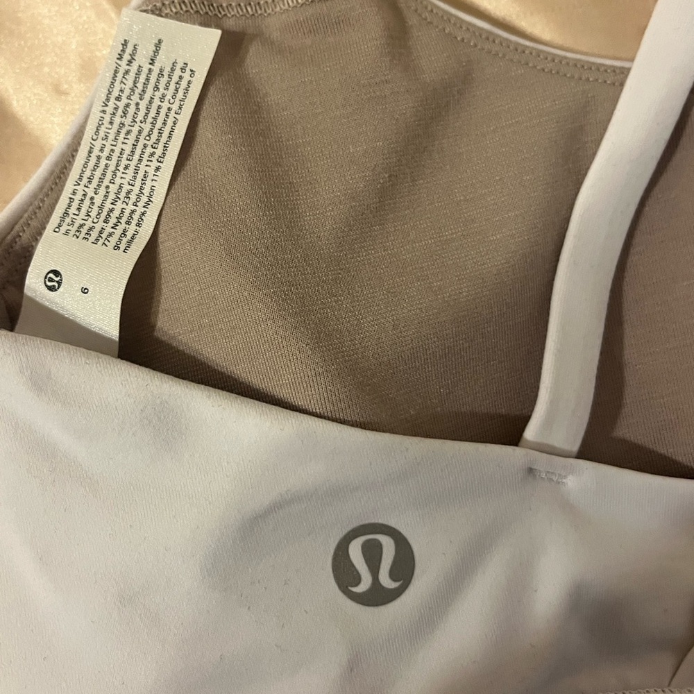 lululemon athletica Women's White Sports Bra. Size 6